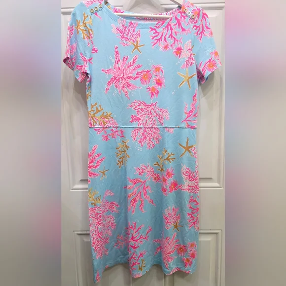 NWT Lilly Pulitzer Bray Dress UPF 50+ Royal Coral Print 🌸 Size Medium - Picture 4 of 6